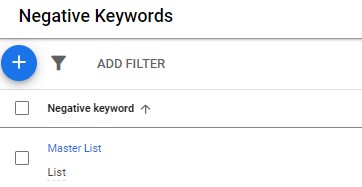 negative keywords